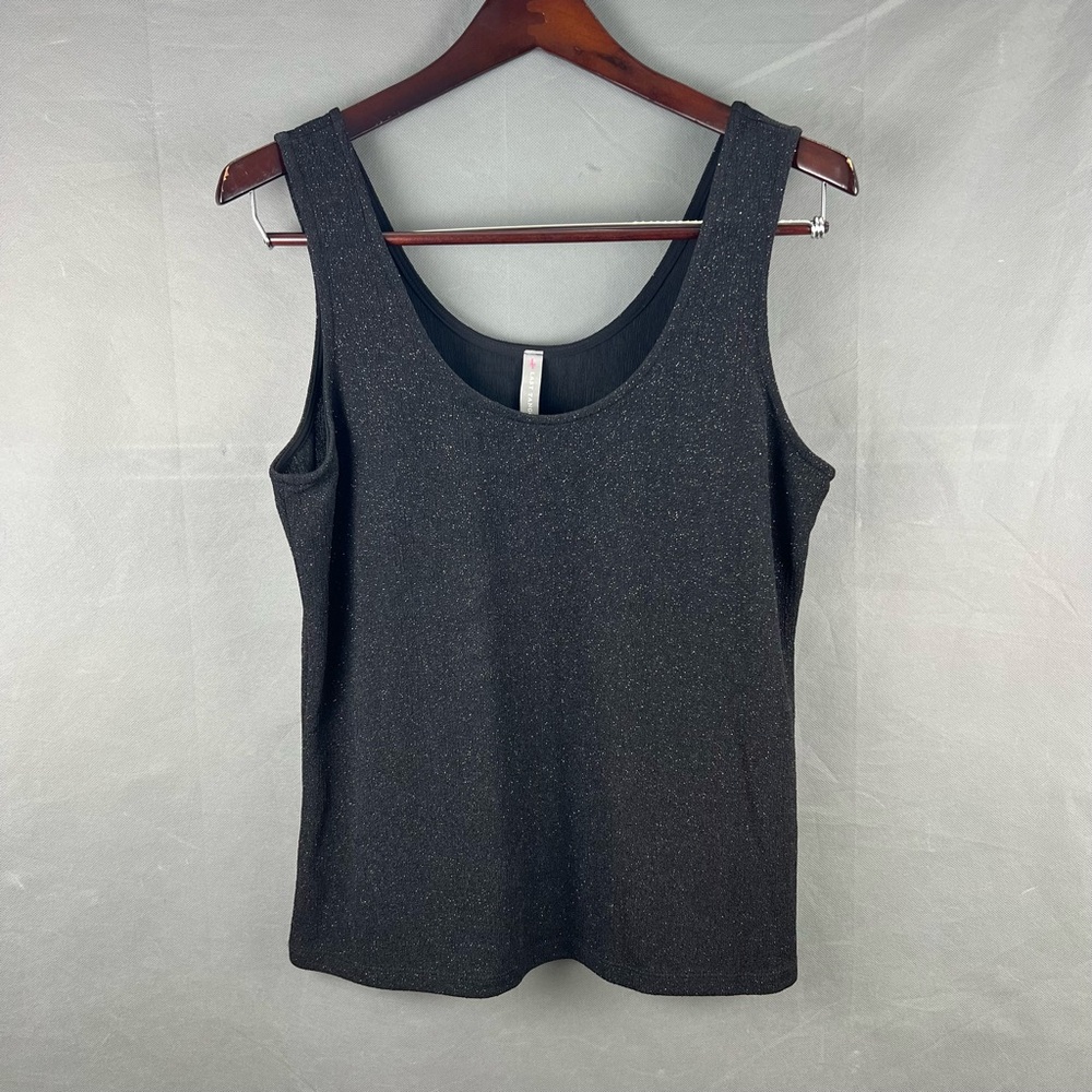Last Tango Women Sparkly Metallic Tank Top